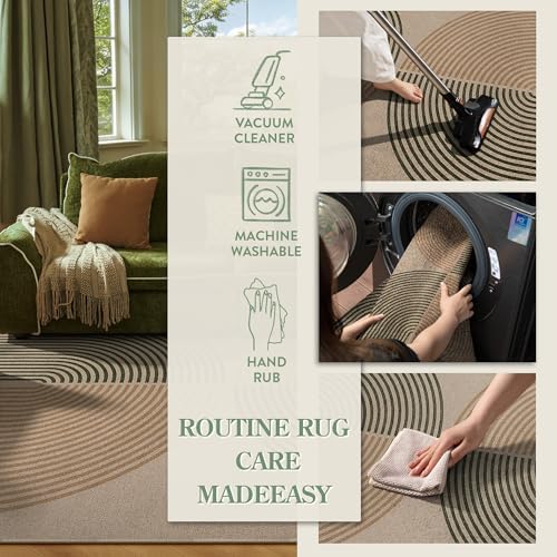 Lahome Modern Rainbow Easy Jute 3x5 Patio Rug, Washable Rugs for Entryway Farmhouse Non Slip Indoor Door Mat, Contemporary Throw Carpet for Entry Mudroom Porch Decor