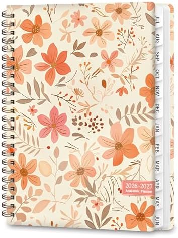 Planner 2026-2027, Weekly and Monthly Academic Year Calendar Planner, July 2026 - June 2027, Daily Agenda Book for Office School Supplies, A5(6.3'' x 8.5'')