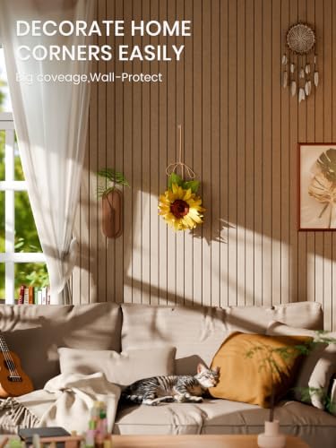 Bumusty 48"x 36" Large Felt Bulletin Board Tiles, Taupe