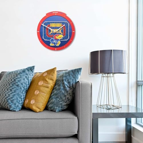 YouTheFan NCAA Kansas Jayhawks StadiumView 3D Wall Clock