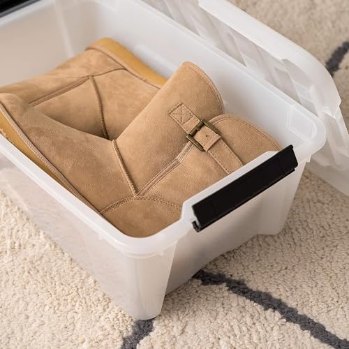 IRIS USA 6-Pack 13 Quart Storage Bins with Lids, Pearl
