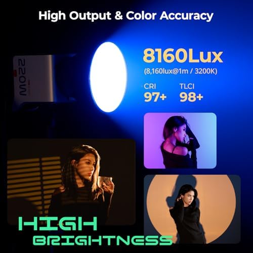 SMALLRIG RC 220C RGB COB LED Video Light Bowens Mount, 200W 36000 Colors