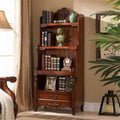 Sepia Timber Vertical Closed Back Organizer Shelf with 3/4/5 Shelves American Bookcase Retro Study Multi-Layer Bookshelf Storage Unit Floor-Standing Shelf Home Use Brown 28" L x 17" W x 71" H