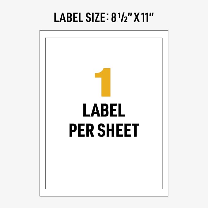 Avery UltraDuty GHS Chemical Labels for Laser Printers, Waterproof, UV Resistant, 8.5 x 11, 5 Packs (60501)
