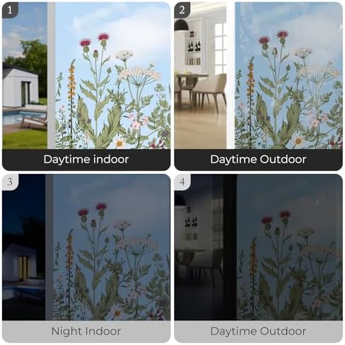 ADD.HERES Stained Glass Window Film, Window Film Decorative, 17.5 x 78.7 in