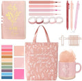 Reallnaiv Housekeeping Mug Bag Notebook Highlighter Pen Note, Pink
