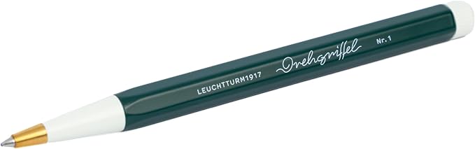LEUCHTTURM1917 - Drehgriffel Writing Pen (Forest Green) - Ballpoint Pen with Royal Blue Ink Included