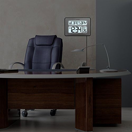 La Crosse Technology 513-1419BLv4-INT Backlight Atomic Full Calendar Clock with Extra Large Digits