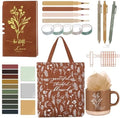 Reallnaiv Housekeeping Mug Bag Notebook Highlighter Pen Note, Brown