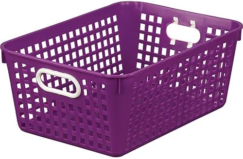 Really Good Stuff Large Plastic Book Baskets, 13.25" by 10" by 5.5"-12-Pack