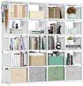 Mavivegue 20 Cube Book Shelf, Storage Organizer, Large DIY Bookcase, Metal Cube Bookshelf, Cubbies Closet Storage Organizer Shelves for Bedroom,Living Room,Home,Office
