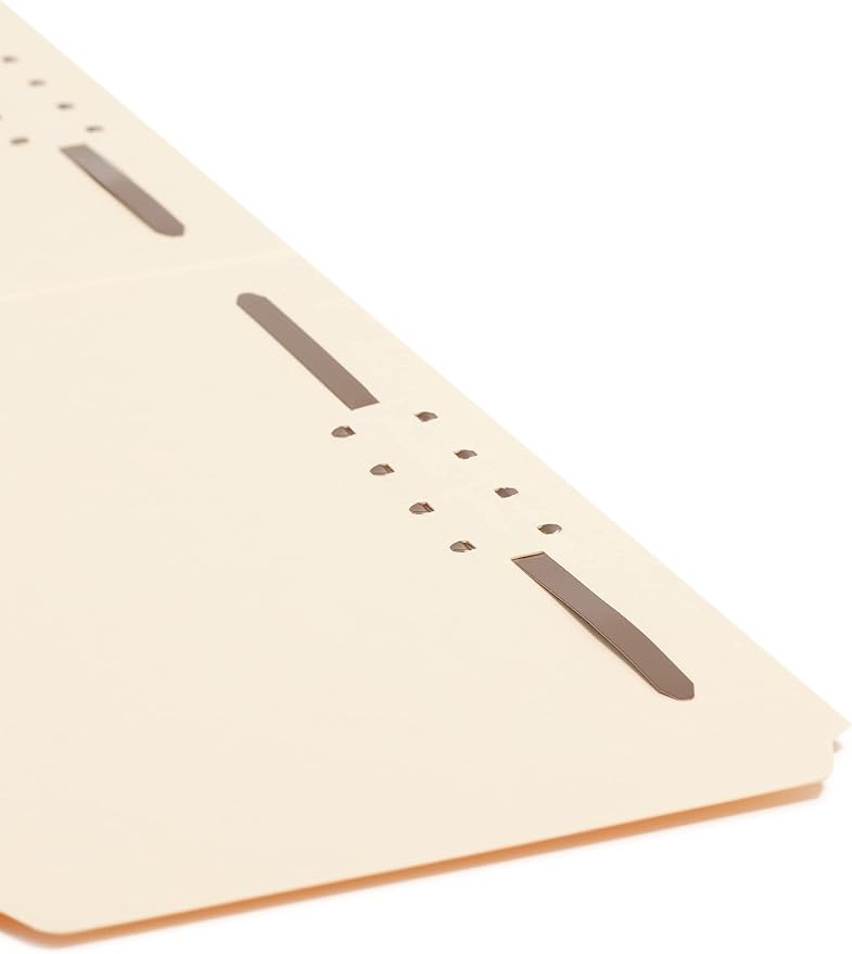 Smead Heavy-Duty Fastener File Folder, 2 Fasteners, 1/3-Cut Tab, Legal Size, Manila, 50 per Box (19600)