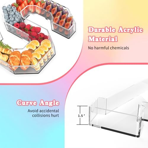 11" Acrylic Letter Charcuterie Tray,Fillable Alphabet & Number Box(Letter J)