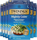 Twinings Nightly Calm Herbal Caffeine-Free Tea Bags, 20 CT Box (6 Pack)