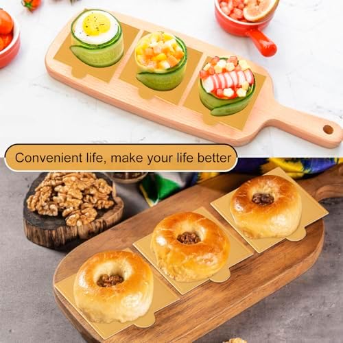 600 PCS 2.8 inch Mini Square Cake Boards, Premium Golden Mousse Cake Boards, Versatile Cupcake Bases & Dessert Displays, Perfect for Parties and Special Occasions