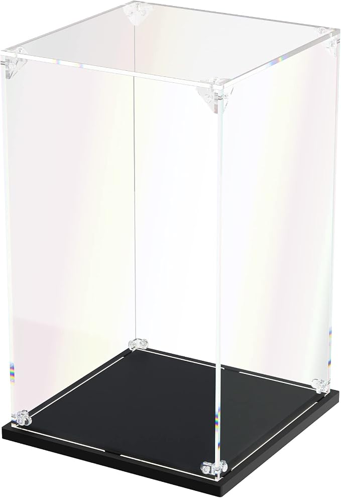 Clear Acrylic Display Case, Easy Assembly Showcase Boxes(6x6x10 inch) | dofopo Dust Protection Case for Action Figures and Dolls, Alternative Glass Box for Collectibles Commemorative Gifts