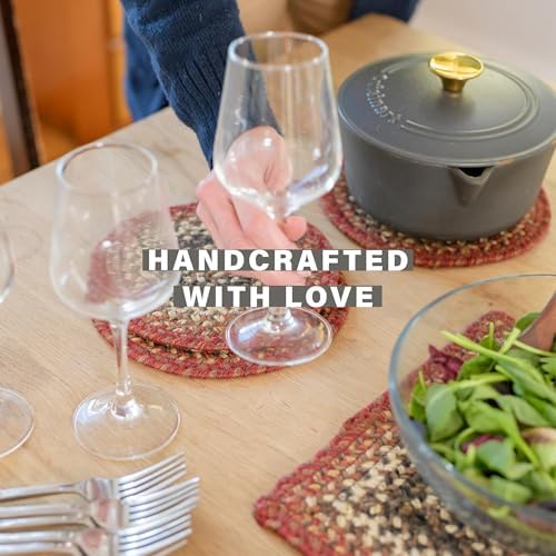 Homespice Chester Braided Table Runner for Cabin Decor, Oval 8x28 Set of 2