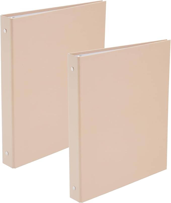 2 Pack 3 Ring Pocket Fashionable Color Binder 1-inch, Suitable for Letter Size (11 "x 8.5"), Beautiful and Cute Binder Suitable for School and Office Supplies, Orange Color