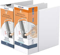 QuickFit PRO Heavy Duty Single Touch View Binder, D Ring, White, 2 Pack, 6 Inch | Single-touch binder, fits 8.5" x 11" paper, white, customizable cover, made in Canada, ideal for school or office use