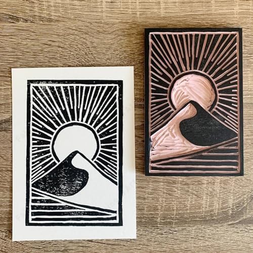 Falling in Art 5 Pack 4x6 Rubber Carving Block, Easy Cut Lino Blocks