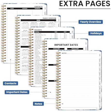 Large Planner 2026-2027, A4 (8.5" x 11") Hardcover Weekly & Monthly Planner July 2026 - June 2027 with Monthly Tabs, Academic Planner for School, Work and Office, Ocean Etching
