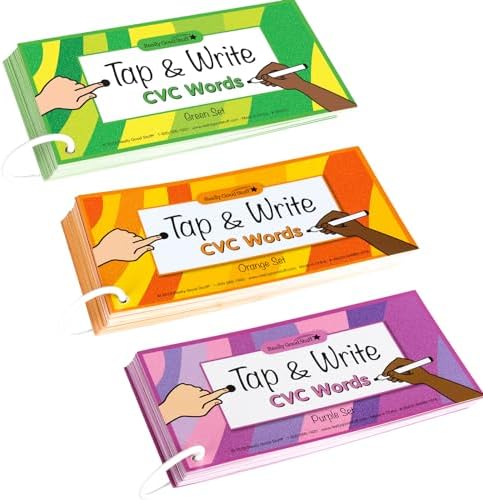 Really Good Stuff Tap and Write CVC Words, 120 Cards