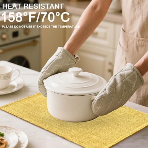 Homaxy Cloths Placemats for Dining Table Set of 4, 13" x 19",Mustard Yellow