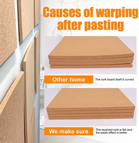 Cork Board Tiles 12"x12" - 1/2" Thick - 8 Pack Cork Tiles - Bulletin Board - Mini Wall (8pack) (8pack 30.5 * 30.5 * 1.2)