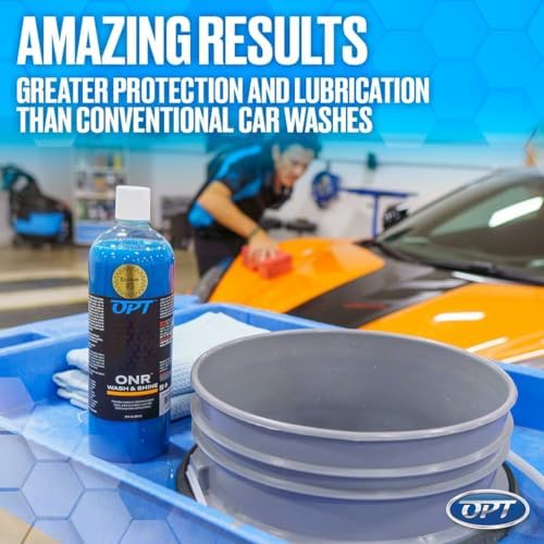 Optimum No Rinse Wash and Shine Version 6 - ONR Rinseless Car Wash Soap for Auto Detailing, Use On Paint, Ceramic Coatings, Glass, Interior (32 Oz)