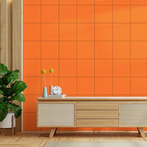 MaxGear Felt Bulletin Board 48" x 36", Orange Felt Wall Tiles Wall Decor