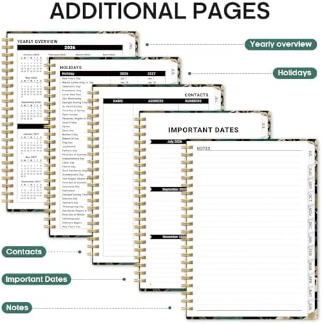 Planner 2026-2027, Jul 2026-Jun 2027 Academic Monthly & Weekly Planner | 8.5" x 11" Hardcover Pretty Calendar Planner for Women, Spiral Organizer for School Office Home Supplies, Forest Botanica