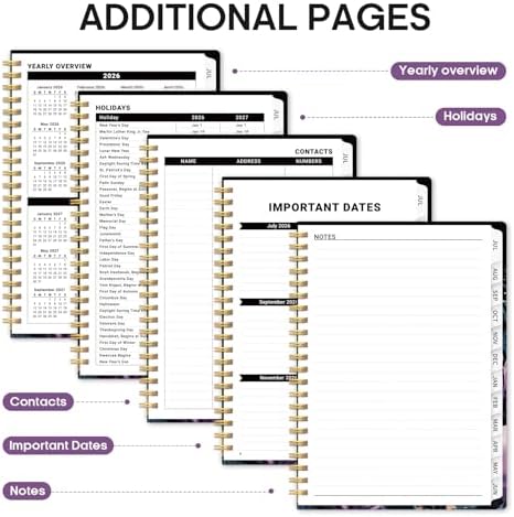 Planner 2026-2027, Jul 2026-Jun 2027 Academic Monthly & Weekly Planner | 8.5" x 11" Hardcover Pretty Calendar Planner for Women, Spiral Organizer for School Office Home Supplies, Coral Dream