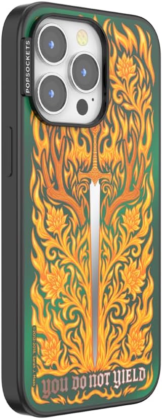 PopSockets iPhone 13 Pro Phone Case with MagSafe- Fireheart | Magnetic, Wireless Charging, Camera & Drop Protection, Acotar, Throne, Glass, Sarah, Dragon