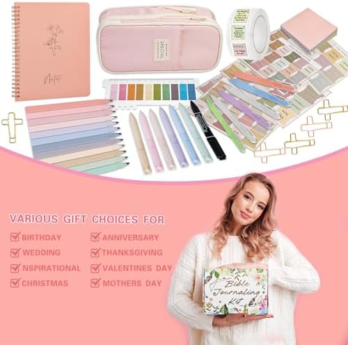 HRFGWDD 96-Piece Bible Study Supplies, Bible Journaling Kit for Women