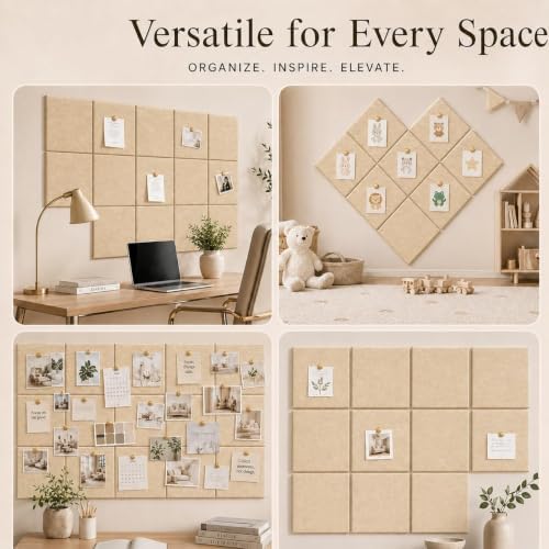 Felt Bulletin Board Tiles, Cork Board Alternative, 48 x 36 in