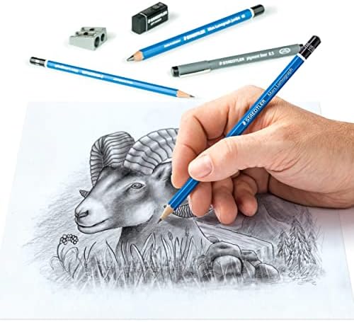 Staedtler Mars Lumograph Art Set | Drawing Kit with Art Pencils, Drawing Pens, Eraser and Double Hole Sharpener (61 100)