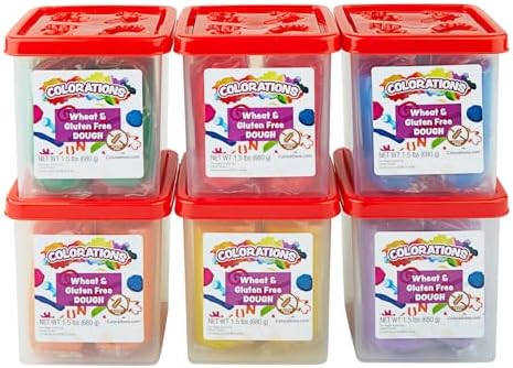 Colorations Wheat & Gluten-Free Dough, 6 Classic Colors, 1.5 lb Each | Non-Toxic, Play Dough, Bulk Set, Sensory Kit, Party Favors, Classroom Pack