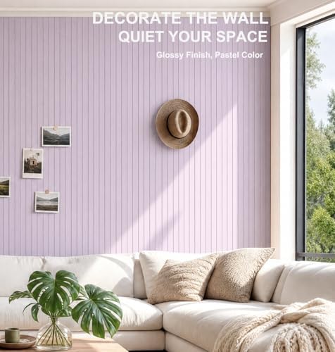 0.47" Thick Felt Pin Board 36"x24" Large Cork Board Alternative 6 Pack 11.81"x11.81"Felt Bulletin Board Wall Tiles Notice Board with 30 Pushpins for Home Office School(Fine-Light Purple)