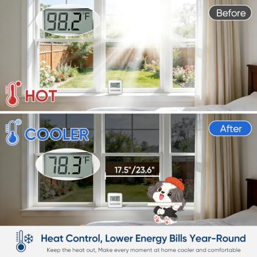 SUNBABY Window Privacy Film, One Way Mirror & Heat Blocking, 17.5"x78.7"