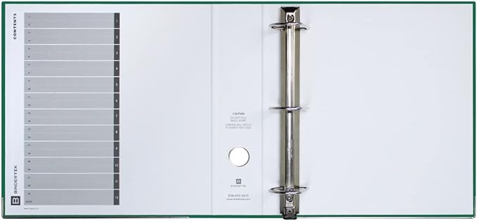 3-Ring Premium Binder - Evergreen, 3" Spine, by Bindertek | 525 Sheet Capacity, 2" D-Rings, Linen-Textured Covers, Steel Reinforced Edges, Spine Label Included