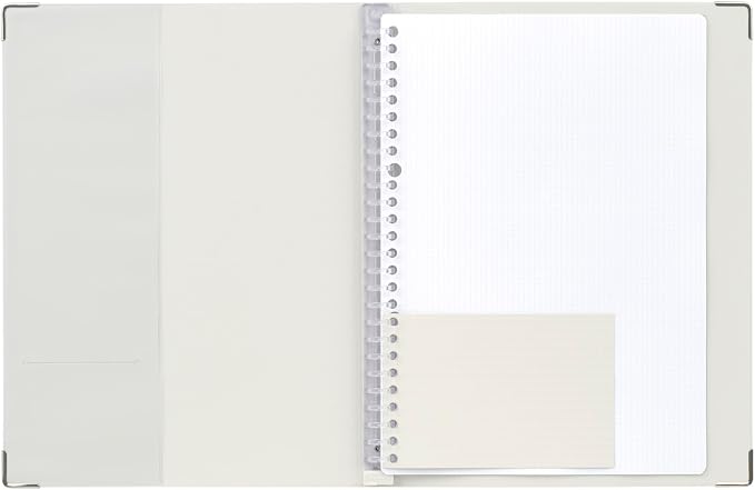 Maruman YOUANCE 26-Ring Binder, Holds 70 Sheets, B5 7.17"x10.12", White | Durable Vinyl Cover, Storage Pocket, Includes 10 3mm Graph Paper Sheets & Clear Sheet Protector, Made in Japan