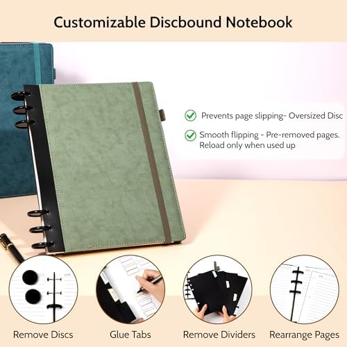 Yoment Refillable Notebooks for Work 5 Subject with Removable Dividers Tabs