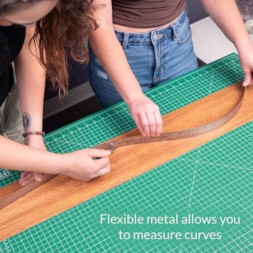 WA Portman Metal Ruler 24'', 10pc Corkback Stainless Steel, Metric Ruler