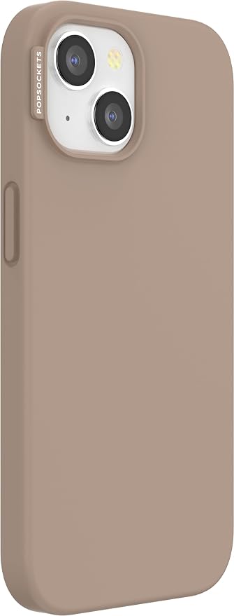 PopSockets iPhone 15 Phone Case with MagSafe- Latte | Magnetic, Wireless Charging, Camera & Drop Protection, Brown, Plain, Cream, Beige, Summer Spring