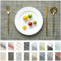 Placemats Set of 6 Vinyl/Plastic Woven Place Mats for Kitchen Table Indoor/Outdoor Washable Placemat Wipeable Dining Table Mats (Brown,6)