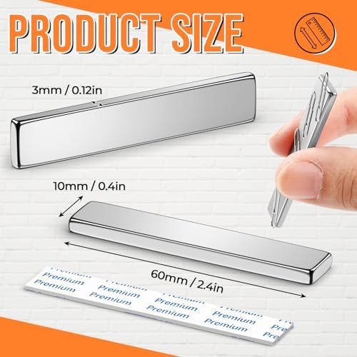 FINDMAG Neodymium Rare Earth Magnets 12 Pack, Silver, 2.36x0.39x0.12in