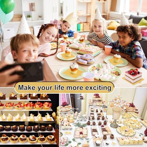 600 PCS 3.5x3.3 inch Mini Square Cake Boards,Premium Golden Mousse Cake Board, Versatile Cupcake Bases & Dessert Displays, Perfect for Parties and Special Occasions(Grease Proof)
