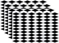 Batmerry Black White Diamond Linen Placemats Set of 4, Art Black and White Harlequin Washable Table Mats for Kitchen Table Thickened Heat Insulation Dining Set Indoor Outdoor 12X18 in