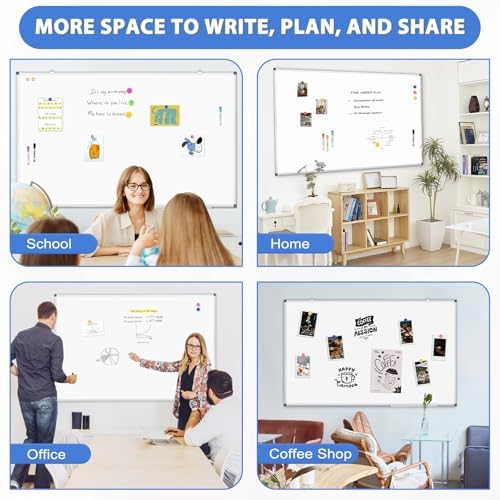 Double-Sided White Board Dry Erase Magnetic Whiteboard Wall 72x48 Large