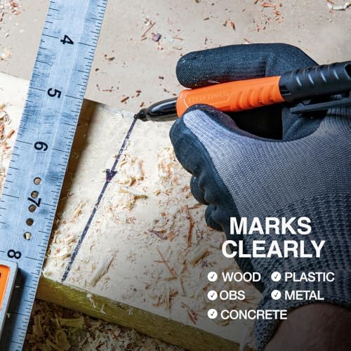 KLEIN TOOLS 80190 Skribes Fine Tip Permanent Markers, Professional-Grade Ink, Multi-Surface Jobsite Marker for Wet, Dry and Oily Surfaces, Black, 36-Pack